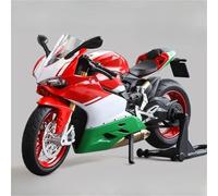 Model Toy 1:12 Scale Racing Bike Model Car Toy Alloy Body Steering Wheel with Shock Absorber Front Wheel with Sound Light Fit for Ducati 1199 Bike Model (Green)