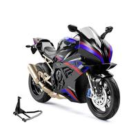 Model Toys S1000RR 1:10 Simulation Alloy Bike Model Shock Absorber Sound & Light Collection Toy Car Gift (Black)