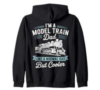 Model Train Dad Miniature Railway Father Scale Railroading Zip Hoodie