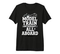 Model Train Enthusiast All Aboard Funny Hobby Lover Premium T-Shirt