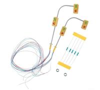 Model Train HO & OO Scale LED Traffic Lights - 2-Pack Street Crossing Signals with Metal Support Posts, Resistor-Included, Compatible with Standard Layouts