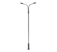 Model Train Railroad Scenery Individual Lighting Two Heads LED Light Garden Landscape Warm Lamp Accessory 3V Street Lamp Post Prop Induction for Decoration Floor Outdoor Decor Motion Sensor Shade
