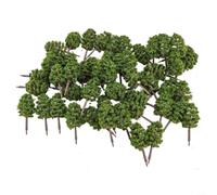 Model Train Trees 7cm for Railway Layout Scenery Build | 50-piece set, 7cm height, bright green color, ideal for train layouts, railway scenery, and diorama builds