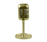 Model Vintage Toy For Studio - 6.5 Inch Retro Microphone Prop, Desktop Decorative, Classic Metal Ornament | Stage Display Vintage Microphone Model For Halloween Party Wedding Birthday