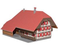Model XXL Ferme Alpes Suisse Ho 1:87 - Prestige Building 25 cm - Premium 3D Printing Kit - Ideal Rural Diorama - Made in Alsace (White (To Paint))