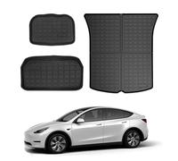 Model Y Storage Mats and Cargo Liners, All Weather Rear Cargo Trunk Tray Floor Mat Custom Fit for 2020 2021 2022 2023 Tesla Model Y 5-Seat, 3D Tech Modeling Waterproof Durable Foldable TPO Accessories