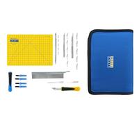 Modelcraft Precision Knife and Chisel Set, 26-Piece, with Saw Blades, Craft Knives, Chisels, Self-Healing Cutting Mat & Zip Case