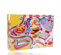 Modeling Dough Burger Grill & Spaghetti Maker Playset, Creative Kids Food Craft Kit, Safe Toddler Kitchen Pretend Play