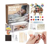 Modeling for Kids Clay - Dry Clay Kit, Vibrant Sculpture Mass | Dynamic Boosts Creativity & Imagination, Develops Fine Motor Skills, Art Craft Activity for Kids