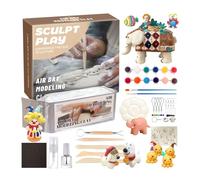 Modelliermasse für Kinder - lufttrockener Ton in 12 Farben, ungiftiger weicher Ton, leicht zu formen, sicher für Kinder | Keramik- und Töpferbedarf zum Malen, Basteln, Valentinstag, Halloween, Weihnac