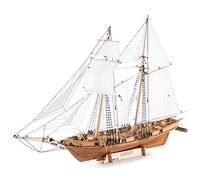 modellife Wooden Ship Model Building Kits for Adults - 1/96 Scale Harvey 1847 Model Ships Assembled with Metal Accessory, for Collection, Teaching Exhibition, Ship Model Hobby, Assemble Expert