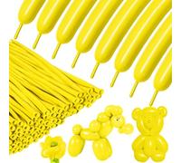 Modelling Balloons 100 Pieces Yellow 260Q Long Twisting Balloon Latex Magic Balloons for Party Birthday Wedding Clown Decorations (yellow ballon)