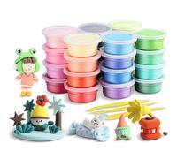 Modelling Clay for Kids, 24 Colors Air Clay Kits for Kids, Non-Toxic Air Drying Clay for Kid with 3 Clay Tools & Guidebook for Age 3 4 5 6 7 8 9 10+ Years Old Boys Girls Kid