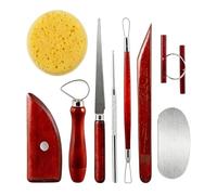 Modelling Clay Tools - Wood Metal 18 x 6 x 2 cm Modelling Clay Tools | 9 Pieces Ceramic Carving Set for DIY, Crafts, Sculpture, Decoration