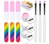 Modelling gel for nail extension, for curing with LED lamp for fingernails in 3 colours, gel for nail extension with tips and shapes, for home, salon, studio, everyday life, beginners, women, friends