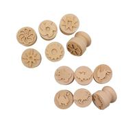 Modelling Tools | Wooden Modelling Dough stampers | Dinosaur & Patterned | Pack of 12 stampers