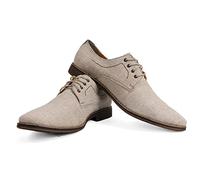 Modello Vacanze - EU 45 - US 12 - UK 11-30 cm - Handmade Italian Leather Mens Color Beige Oxfords Dress Shoes - Cowhide - Lace-Up