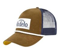 Modelo Trucker Hat, Vintage Baseball Cap, Mesh Back with Rope Detail, Adjustable Snapback Closure, Corduroy
