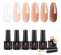 modelones 8-in-1 Nail Builder Gel, 6 Colors White Brown Builder Gel for Nails, Hard Gel Builder Nail Extension Gel Builder Gel in a Bottle