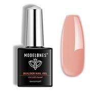 Modelones 8-in-ONE Nude Pink Builder Nail Gel, Apricot Pink Rubber Base, Hard Gel Nail Strengthener Extension in a Bottle