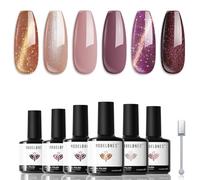 modelones Cat Eye Gel Nail Polish Set, Glitter Set Magnetic Polishes Dark Purple Gold Shiny Chrome Diamond DIY Manicure KitAnnual Limited Edition, Chrome,Gold,Pink,Purple, Pack of 1