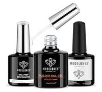 Modelones Clear Builder Gel with Nail Primer& Nail Dehydrator Set, Professional Nail Superior Bonding Primer Gel Builder for Nails, Hard Gel Strengthener Extension Builder Gel in a Bottle Nail Polish