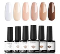 Modelones Gel Nail Polish, 6 Colors Autumn Gel Polish Set Nude Brown Gel Nail Polish Set Soak Off White Nail Gel Nail Art DIY Manicure Salon and Home for Women