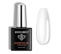 Modelones Gel Nail Polish Builder, 7-in-1 Clear Builder Gel for Strong Nails, Extension Base Rhinestone Tips Glue in a Bottle 15ML
