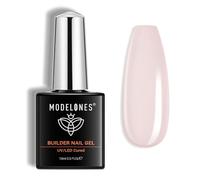 modelones Gel Nail Polish Builder Nail Gel, 8-in-1 Nude Pink Builder Gel, Hard Gel Builder for Nails Strengthener Extension Gel Base Coat Rhinestone False Nail Tips Glue Gel in a Bottle 15ML Hard Gel