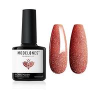 Modelones Glitter Red Gel Polish, 1 Pcs 15ml Wine Red Color Gel Nail Polish Soak Off LED Long Lasting French Manicure Essential Gel Nail Varnish Salon Design DIY at Home Gifts for Women