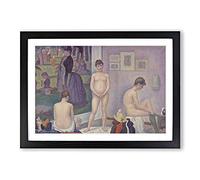 Models by Georges Seurat Framed Print | A2 Black Framed Wall Art | Ready to Hang | Modern Nature Picture | Living Room Bedroom Lounge Office