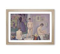 Models by Georges Seurat Framed Print | A2 Oak Framed Wall Art | Ready to Hang | Modern Nature Picture | Living Room Bedroom Lounge Office