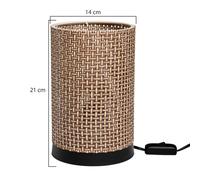 MODELSA Tina table lamp, brown patterned, cylindrical, Ø 14 cm