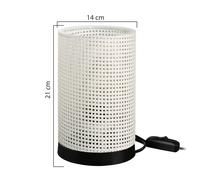 MODELSA Tina table lamp, white patterned, cylindrical, Ø 14 cm