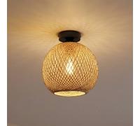 MODELSA Yumak ceiling light, brown, Ø 26 cm, cable, 1-bulb
