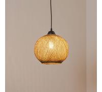 MODELSA Yumak pendant light, brown, Ø 26 cm, cord, 1-bulb