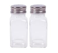 Modena Glass Salt Pepper Shaker Set with Metal Top