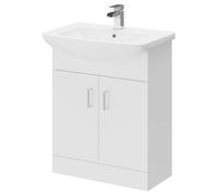 Modena Vanity Unit and Basin with 1 Tap Hole | Gloss White | MDF | 650mm
