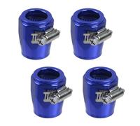 Modengzhe 4 PCS Flexible Hose Pipe Clamps,AN 14 Aluminium Automotive Oil Water Gas Line Tube Clip Air Hose Finisher Clamp for SUV Truck RV,Blue