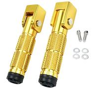 Modengzhe A Pair Foldable Foot Rest Pedal Non-Reset Design Aluminum Foot Pegs for MTB ATV Scooter Motorcycle 4-Inch Yellow