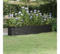 modenza oval 224 x 40 x 36cm garden galvanised steel planter in anthracite