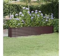modenza oval 224 x 40 x 36cm garden galvanised steel planter in brown