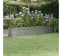 modenza oval 224 x 40 x 36cm garden galvanised steel planter in silver