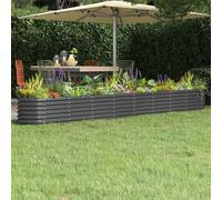 modenza oval 332 x 40 x 36cm garden galvanised steel planter in anthracite