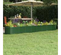 modenza oval 332 x 40 x 36cm garden galvanised steel planter in green