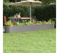 modenza oval 332 x 40 x 36cm garden galvanised steel planter in grey
