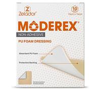 Moderex Non Adhesive Foam Dressing for Medium to Heavily exuding Wounds Providing a Soft sterile Cushioned Absorbent pad Permeable to Water Vapour Whilst maintaining a Moist enviorment 15x15cm