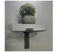 Moderix Handmade Wooden Rustic Flower Shelf Bracket Bent Down 17.5 X 20Cm White