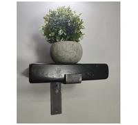 Moderix Handmade Wooden Rustic Flower Shelf Bracket Bent Down 22.5 X 20Cm Black Ash