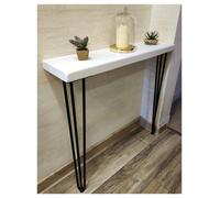Moderix Rustic Console Table 145mm Hairpin 3R 860mm White Length Of 70Cm